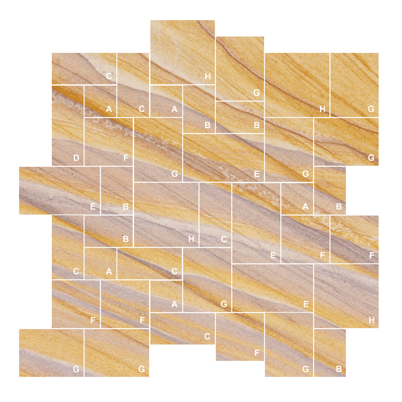 Paver Ashlar Pattern Rainbow (East)